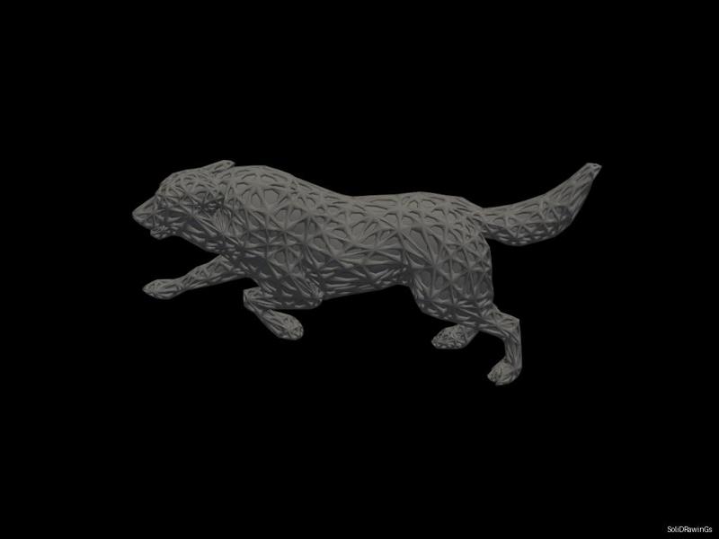 Legendary Weapon Wolf - Voronoi Style - Spider Web - LowPoly - Perfect Design - Easy Print - Decor