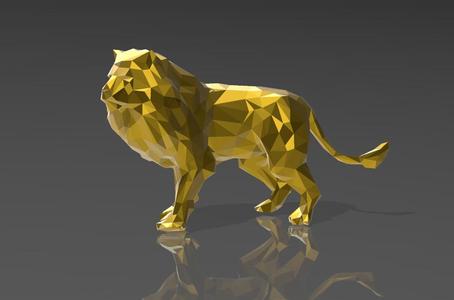 King Lion Noble Look - Low Poly - Excellent Design - Decor
