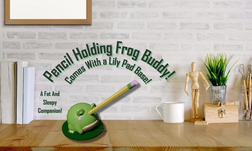 Cute Pencil-Holding Frog Buddy