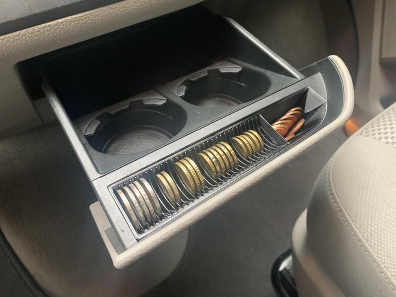 VW T6 coin tray inlay for center console / cup holder drawer