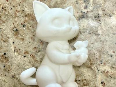 Cute Cat holding Mouse