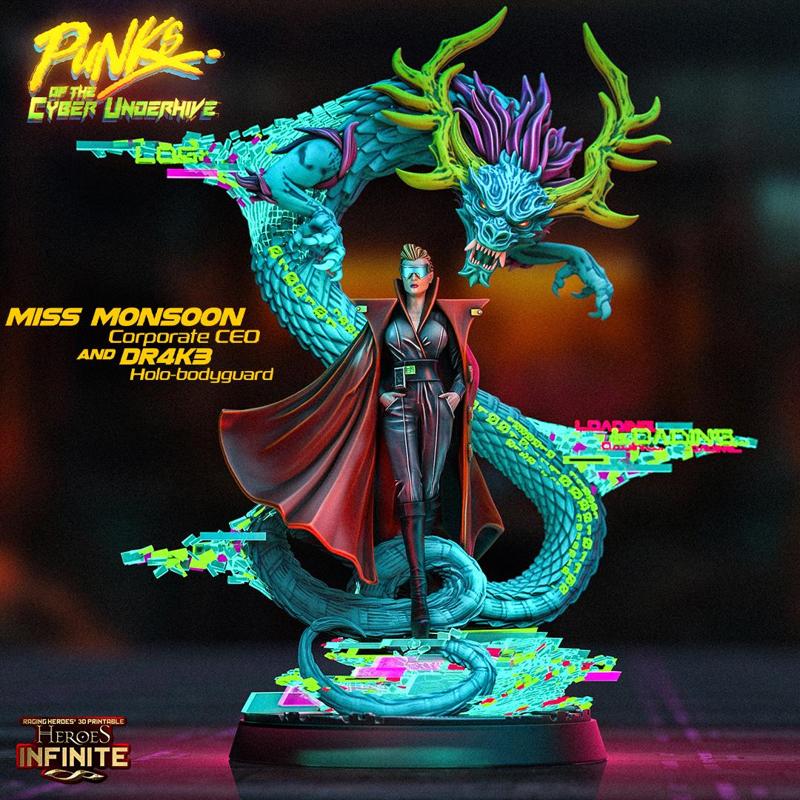 Miss Monsoon Corporate CEO and Dr4k3 Holo-bodyguard