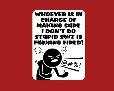 WHOEVER IS IN CHARGE OF MAKING SURE I DON'T DO STUPID..., SIGN