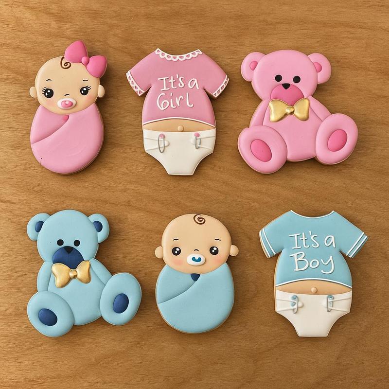 set of 4 baby shower cutters and stamps