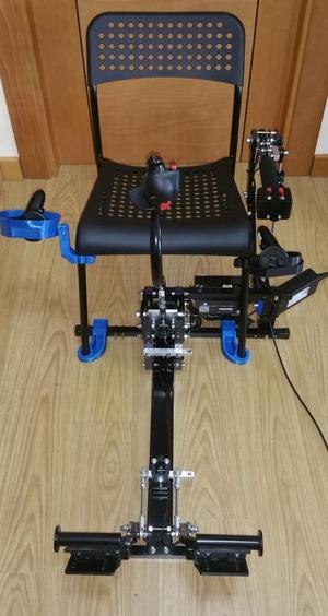 Shoes to connect IKEA's ADDE chair to Pro Flight Trainer PUMA Helicopter Controls for Flight Simulator