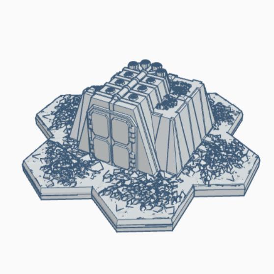 Ruined Hardened Mech Factory Hex Map Scale HMSMilR023