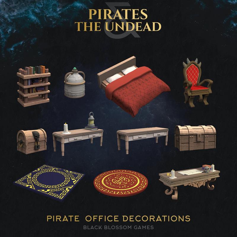 UT02D01 Pirate Captain Decorations :: UMC 02 Pirates vs the Undead :: Black Blossom Games