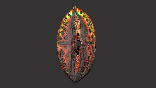 African Warrior Shield 3D Model