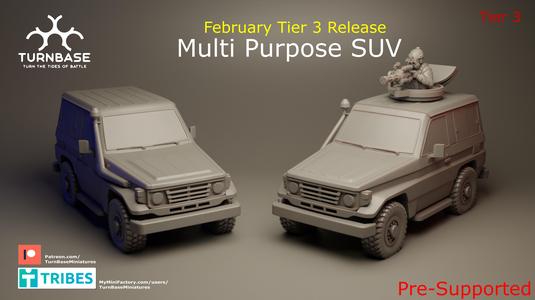 TurnBase Miniatures: Wargames- MultiPurpose SUV PreSupported