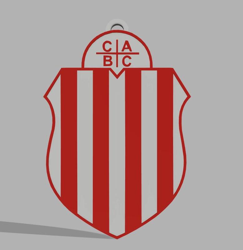 BARRACAS CENTRAL SHIELD W/ EMBOSSED BACK : ARGENTINIAN SOCCER KEYCHAIN
