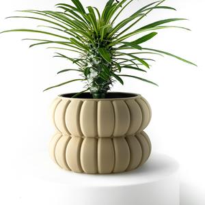 The Yanor Planter Pot with Drainage | Tray & Stand Included | Modern and Unique Home Decor for Plants and Succulents  | STL File