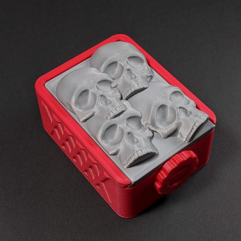 791 Skull Slide Top Box with Screw Closure
