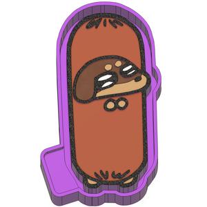 Dog Sausage Hotdog Freshie STL Mold Housing