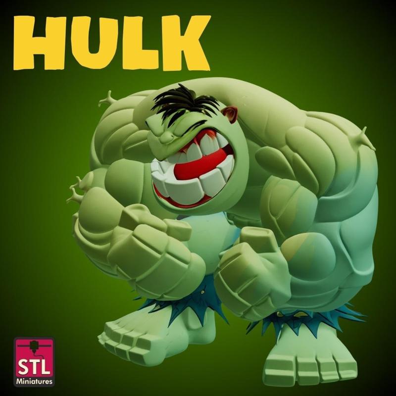 Hulk Smash! – STL File Cartoon Comic Hulk – Superhero Miniature