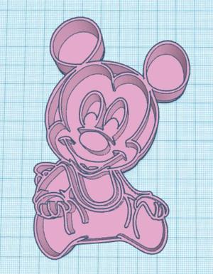 Cookie cutter and stamp for disney Mickey mouse baby cookies