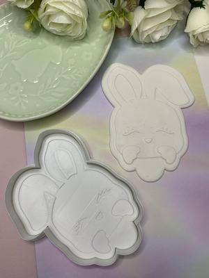 Rabbit Easter cookie cutter and stamp