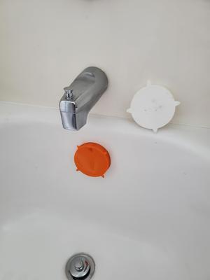 80mm Bathtub overflow cap with tabs