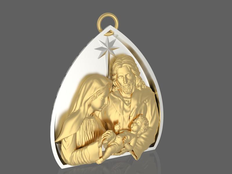 Holy Family Pendant 3D print model