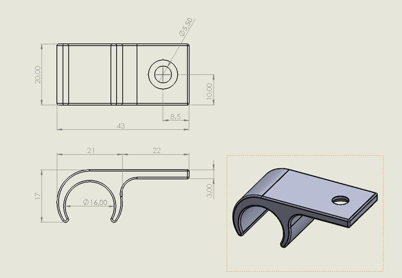 Ø16 mounting clip
