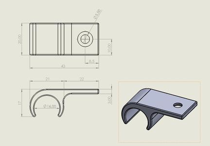 Ø16 mounting clip