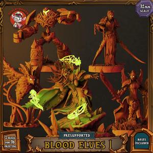 Blood Elves 1 - 32mm scale pre-supported squad