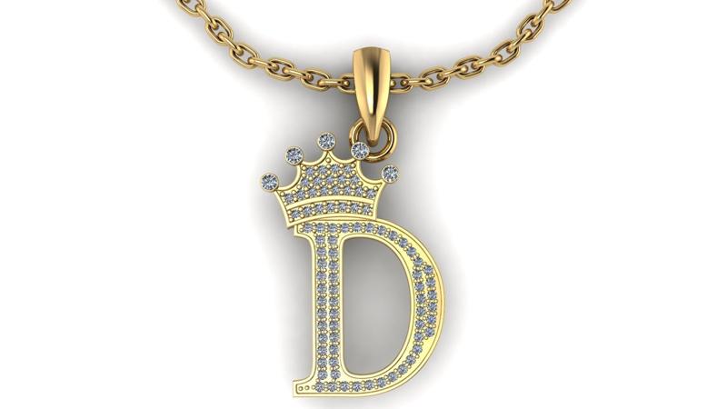 Alphabet (D) Pendant 3d Printable Model