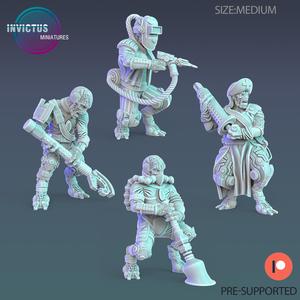 Alien Worker Set B ‧ Sci-Fi Miniature ‧ Wargame Miniatures ‧ Tabletop 3D Model ‧ RPG Miniature ‧ Cyberpunk Construct ‧ Steampunk War Machine ‧ STL FILE