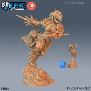 Werewolf Adventurer Female Jump ‧ DnD Miniature ‧ Tabletop Miniatures ‧ Gaming Monster ‧ 3D Model ‧ RPG ‧ DnDminis ‧ STL FILE
