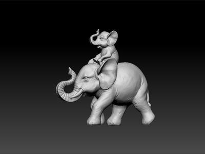 elephant - mom and baby elephant - wild-animal - family elepahnt