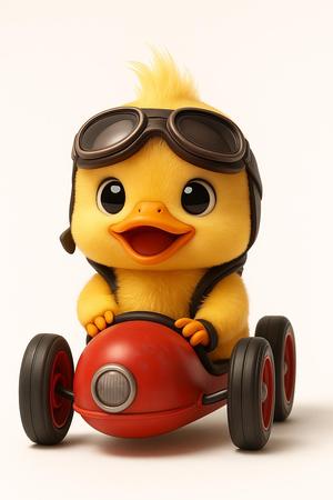Kawaii Duckling Racer 3d Model