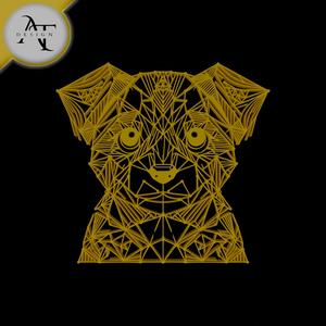 Puppy - Dog - Geometric - 2D Wall Art Decor