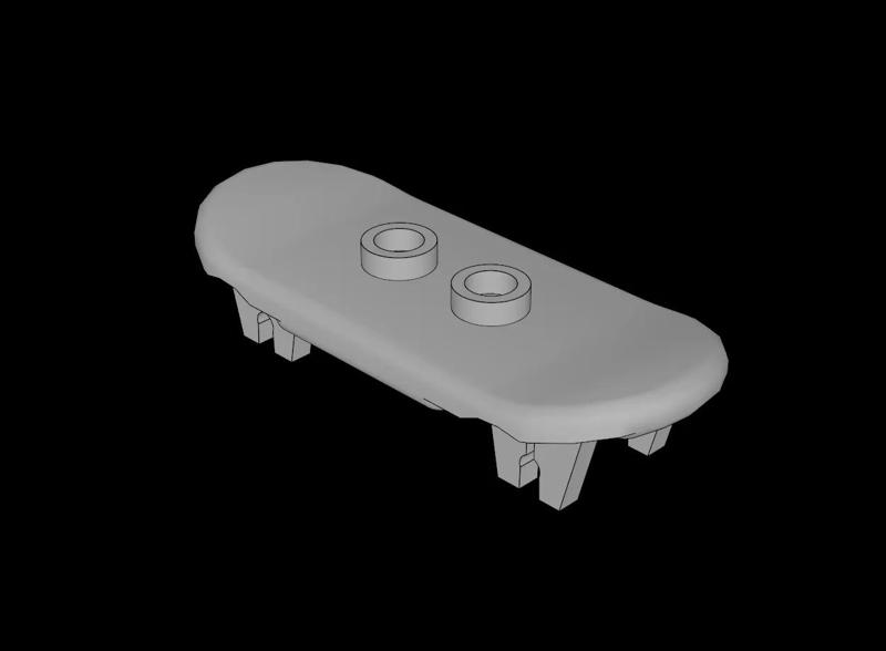 Lego Compatible (42511.dat) Minifig Skateboard with Four Wheel Clips   