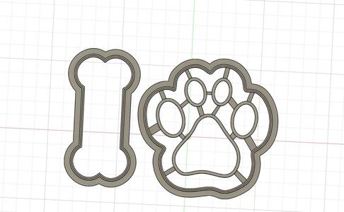 cookie cutter dog print and bone