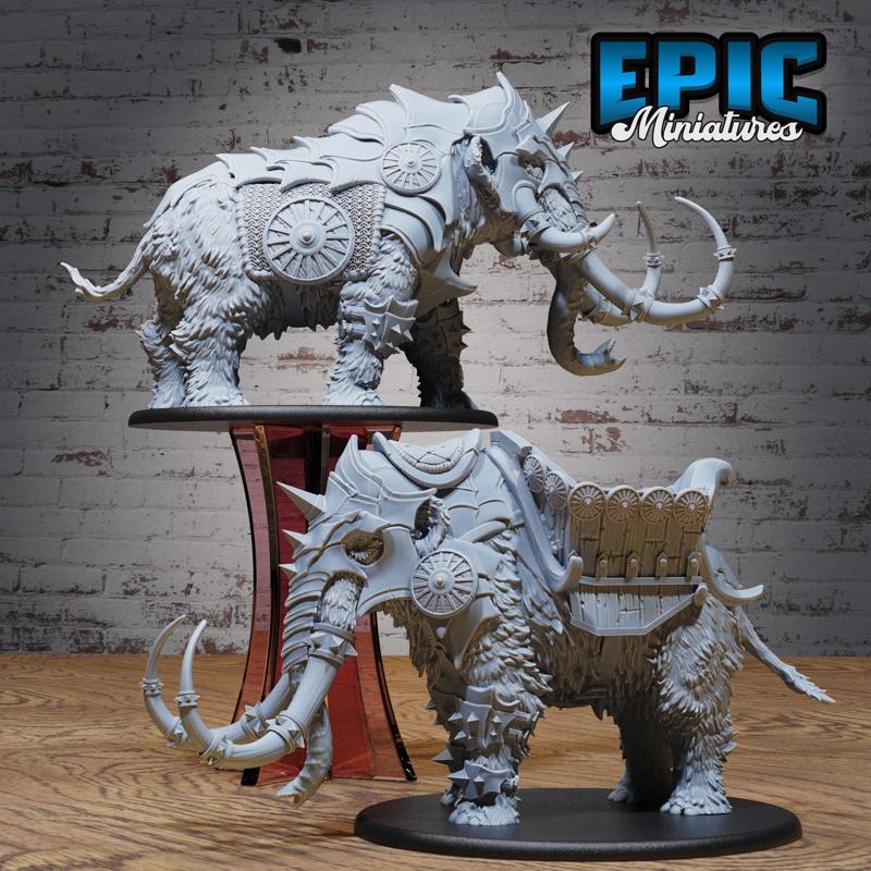 Mammoth Mount Team ‧ DnD Miniature ‧ Tabletop Miniatures ‧ Gaming Monster ‧ 3D Model ‧ RPG ‧ DnDminis ‧ STL FILE