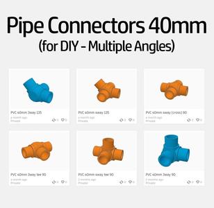 Multiple Angles 40 mm PVC Pipe Connectors for DIY (Balls Pool, Greenhouse, etc.)   