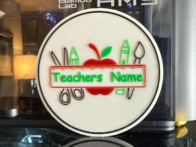 Editable Teacher's Name Coaster 