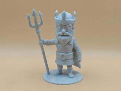 Cartoon Poisedon holding Trident