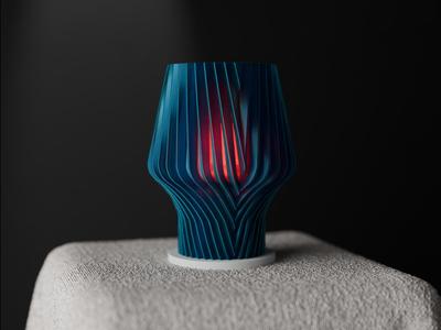 Beautiful Faceted Lamp with inner Diffuser