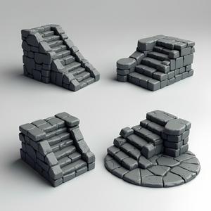Stone Steps Terrain for 28mm Dioramas