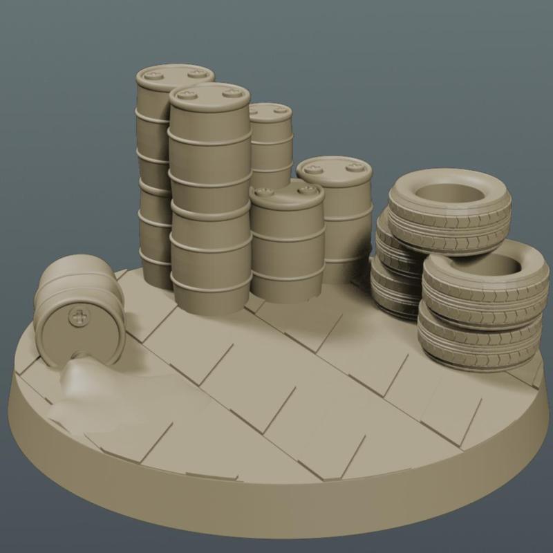 Industrial Oil Drum & Tire Stack Base – 32mm Scenic