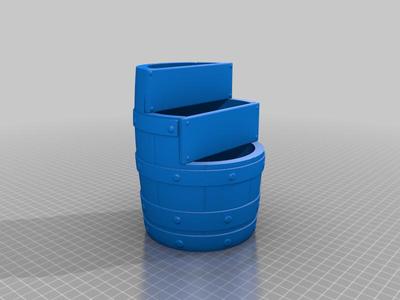 3 Tier Wooden Barrel Planter