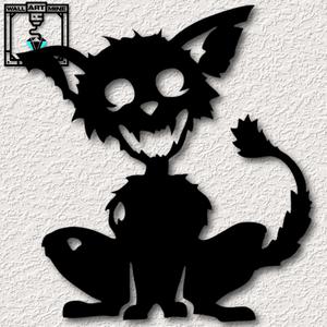 Zombie Cat wall art Zombie cat wall decor Halloween Gothic Decor