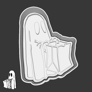 Halloween cookie cutters - ghost with trick or treat bag (style 1)
