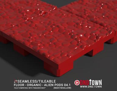 3D Modular Dungeon Tile: Floor - Organic - Alien Pods 4.1 (NEAT/SHALLOW) - DnD Town Minis (www.dnd.town)