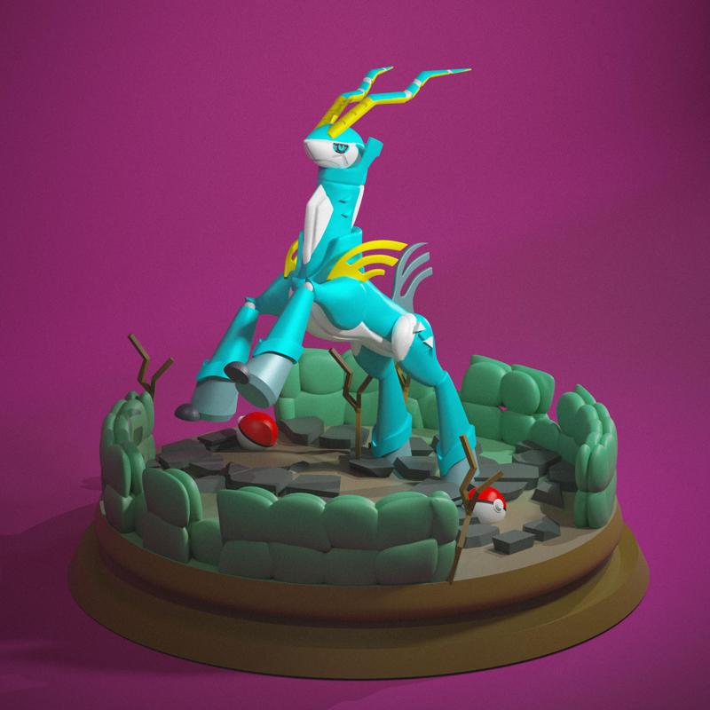 Ferrotesta Pokémon - Anime Style 3D Sculpture for 3D Printing (STL)
