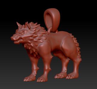 DANGIROUS WOLF GOLD PENDANT   3d printable model