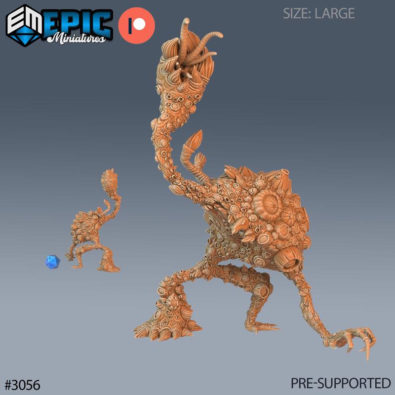 Fungus Golem Attacking ‧ DnD Miniature ‧ Tabletop Miniatures ‧ Gaming Monster ‧ 3D Model ‧ RPG ‧ DnDminis ‧ STL FILE