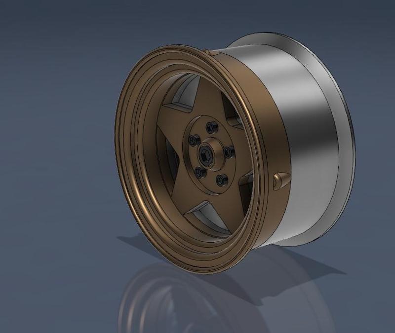 Custom rims for Sakura Datsun 240 (4-hole design)