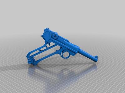 Luger P08 static prop with grips apart