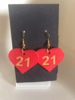 21st Birthday earrings Celebration gift
